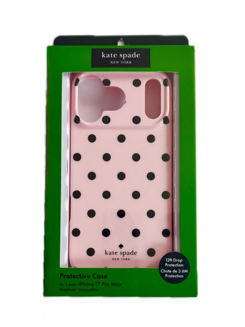 Kate Spade Protective MagSafe Case iPhone 17 Pro Max Cherry Dot NEW